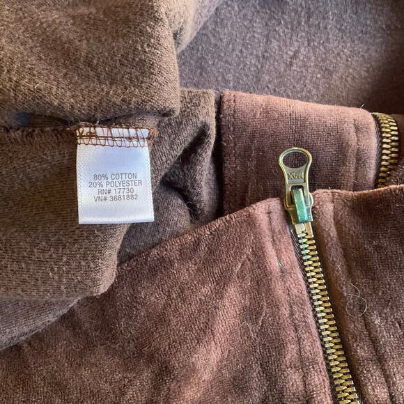 Liz Lange Maternity Women Velvet Jacket size S Full Zip Hooded Earthy Brown - Picture 5 of 7
